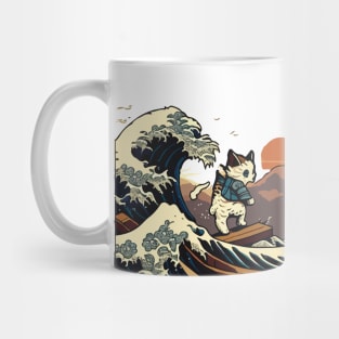 Surfing Cat - Kanagawa Wave Mug